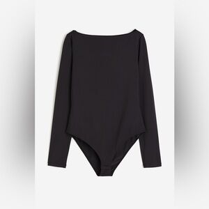 H&M Boat Neck Bodysuit Black